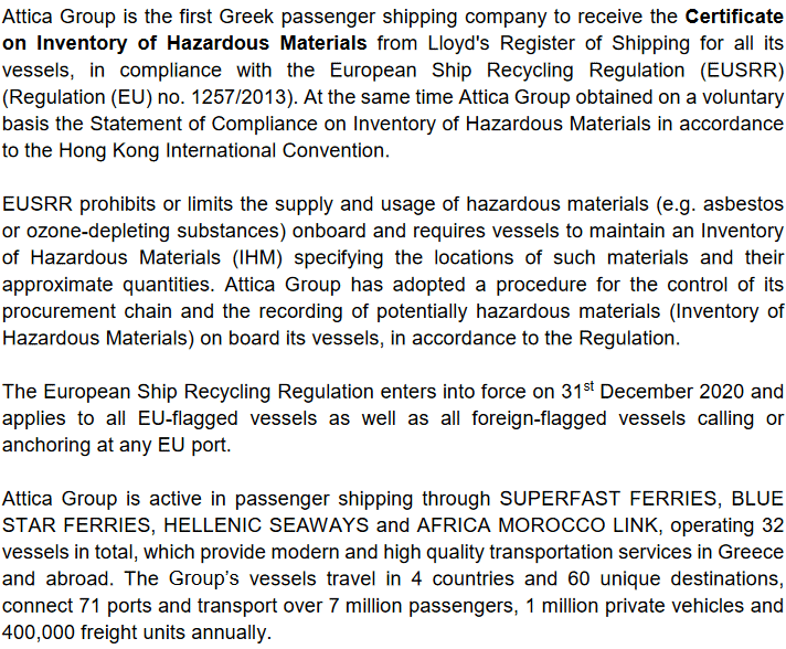 Attica Group Press Release